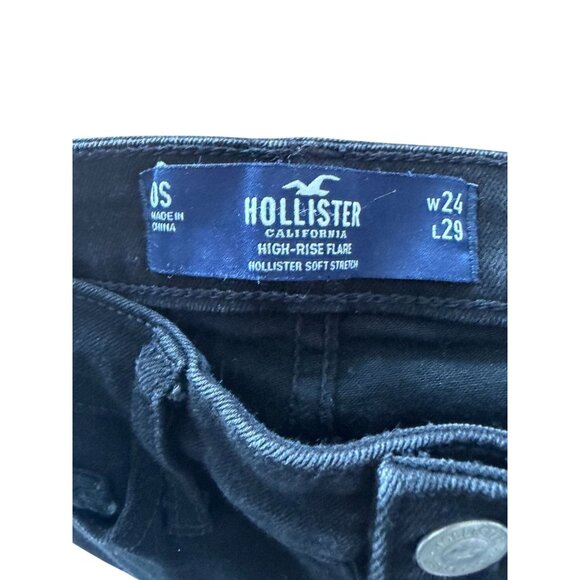 HOLLISTER High Rise Black Soft Stretch Flare Jeans Size 0S - Picture 2 of 13